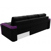 Угловой диван Марсель (микровельвет чёрный фиолетовый) - Изображение 5